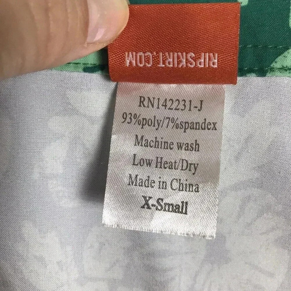 RipSkirt Hawaii Size XS Length 1 Green Floral Wrap Skirt Swim Beach Cover Up - Picture 11 of 12